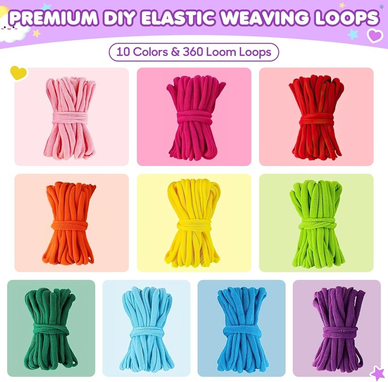 DoubleCare 478 Pcs Weaving Loom Kit with Portable Case, Perfect for Making Handbags, Potholder Maker, Bracelet for DIY Crafters & Makers, Complete Craft Kit with Hooks, Gift for Christmas, Birthday, Purple - Image 4